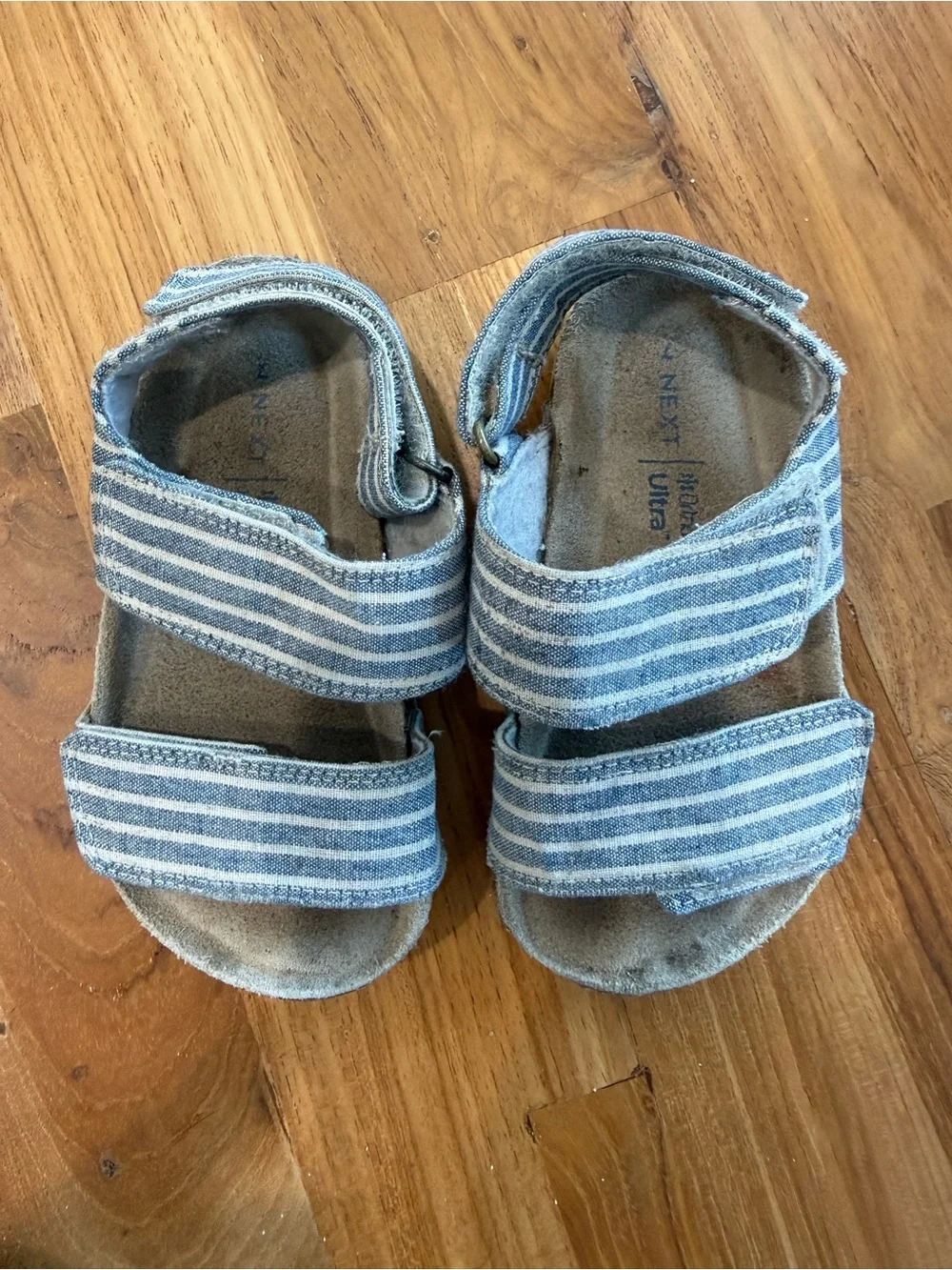 Kids Striped Blue Sandals with Adjustable Straps